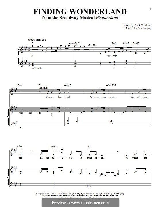 Finding Wonderland: Für Stimme und Klavier by Frank Wildhorn