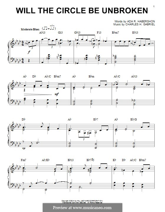 Will the Circle Be Unbroken: Für Klavier by Charles Hutchinson Gabriel