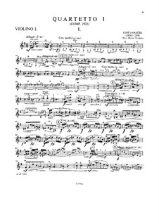 Streichquartett Nr.1 angeregt durch 'Die Kreutzersonate' von L. Tolstoy, JW 7/8: Violinstimme I by Leoš Janáček