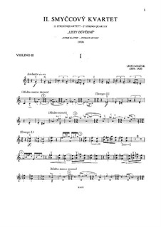 Streichquartett Nr.2 'Intime Blätter', JW 7/13: Violinstimme II by Leoš Janáček