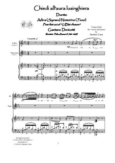Der Liebestrank: Chiedi all'aura lusinghiera, for soprano, tenor and piano, CSDG1 by Gaetano Donizetti