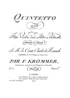 Quintett für Flöte und Streicher in d-Moll, Op.94 No.3: Violastimme II by Franz Krommer