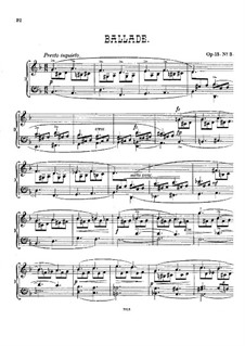 Stücke für Klavier, Op.15: Nr.3 Ballade in F-Dur by Alexander Mackenzie