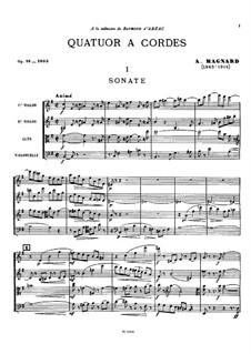 Quartett für Streicher in e-Moll, Op.16: Vollpartitur by Albéric Magnard