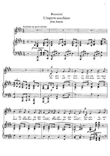 Astarte: L'esperto nocchiero, for voice and piano by Giovanni Battista Bononcini