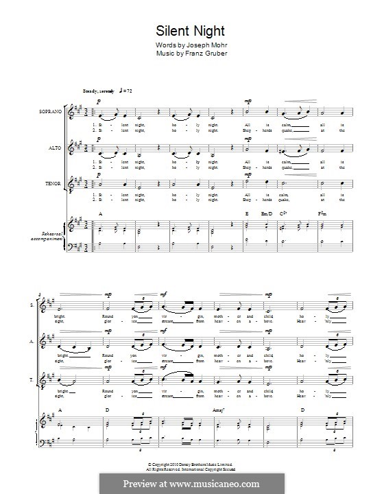 Vocal version: Für gemischten Chor by Franz Xaver Gruber