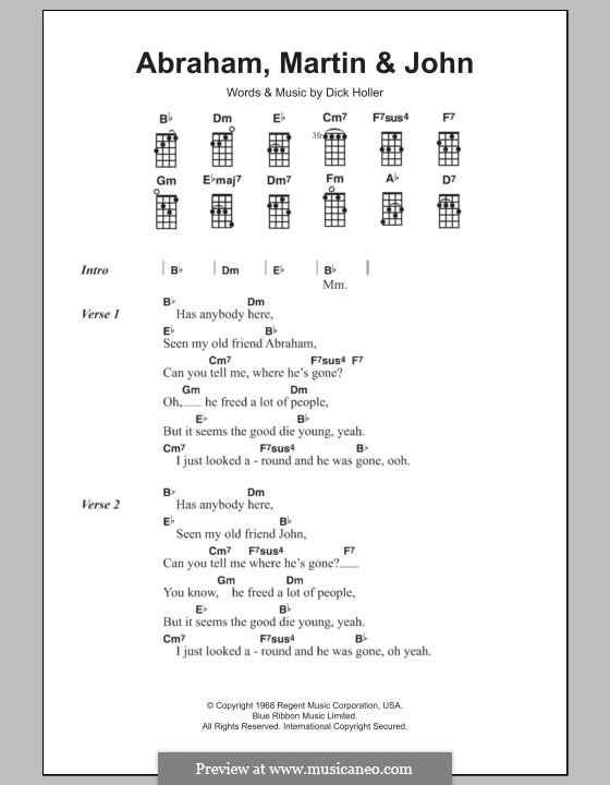 Abraham, Martin and John (Marvin Gaye): Für Ukulele by Dick Holler