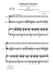 Der Liebestrank: Esulti pur la barbara, for soprano, tenor and piano, CSDG5 by Gaetano Donizetti