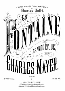 Three Etudes, Op.61: No.1 La fontaine by Charles Mayer