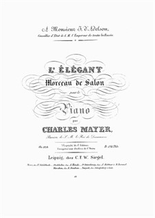 L' Élégant. Morceau de Salon, Op.124: L' Élégant. Morceau de Salon by Charles Mayer