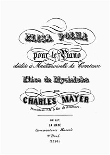 Elisa Polka, Op.187: Für Klavier by Charles Mayer