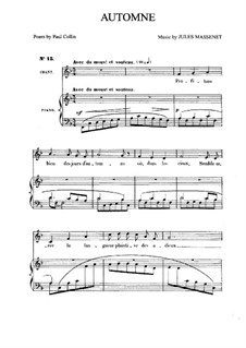 Automne: Klavierauszug mit Singstimmen by Jules Massenet