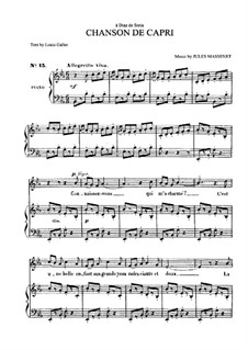 Chanson de Capri: Klavierauszug mit Singstimmen by Jules Massenet