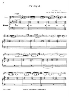 Crépuscule: Für Violine und Klavier by Jules Massenet