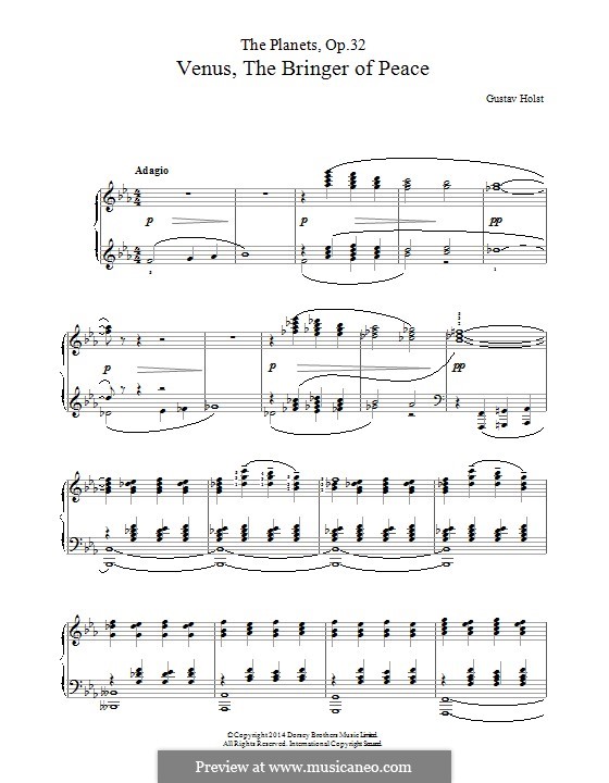 Venus: Version für Klavier by Gustav Holst