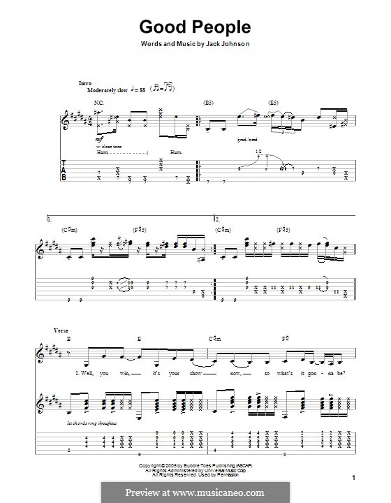 Good People: Für Gitarre mit Tab by Jack Johnson