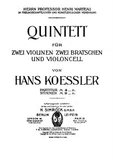 Streichquintett: Vollpartitur by Hans Kössler