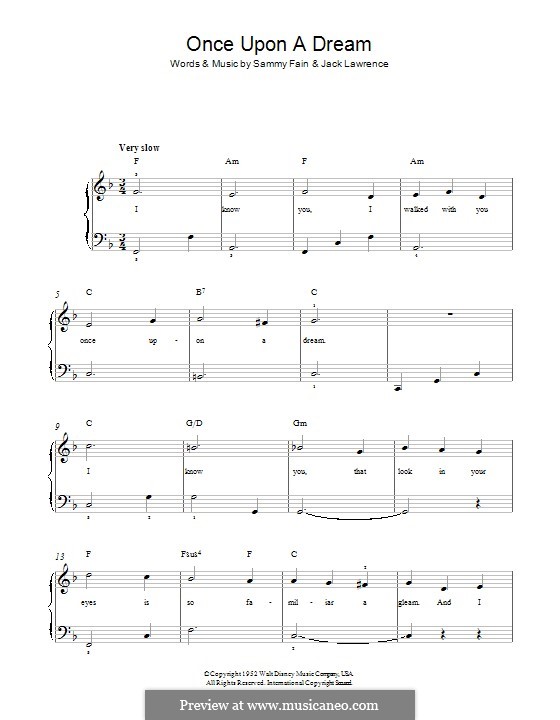 Once Upon A Dream (from Sleeping Beauty): Für Klavier by Jack Lawrence, Sammy Fain