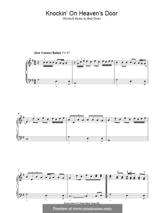 Knockin' on Heaven's Door: Für Klavier by Bob Dylan