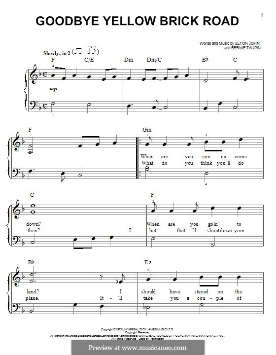 the yellow brick road piano sheet music free pdf the yellow brick road piano sheet music free pdf