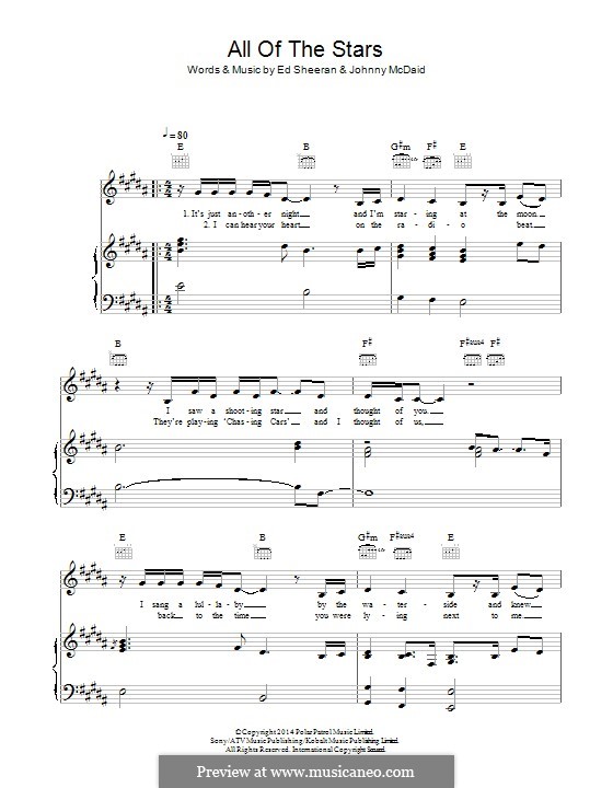 All of the Stars: Für Stimme und Klavier (oder Gitarre) by Ed Sheeran, John McDaid