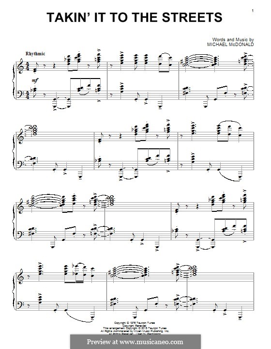 Takin' It to the Streets: Für Klavier by Michael McDonald