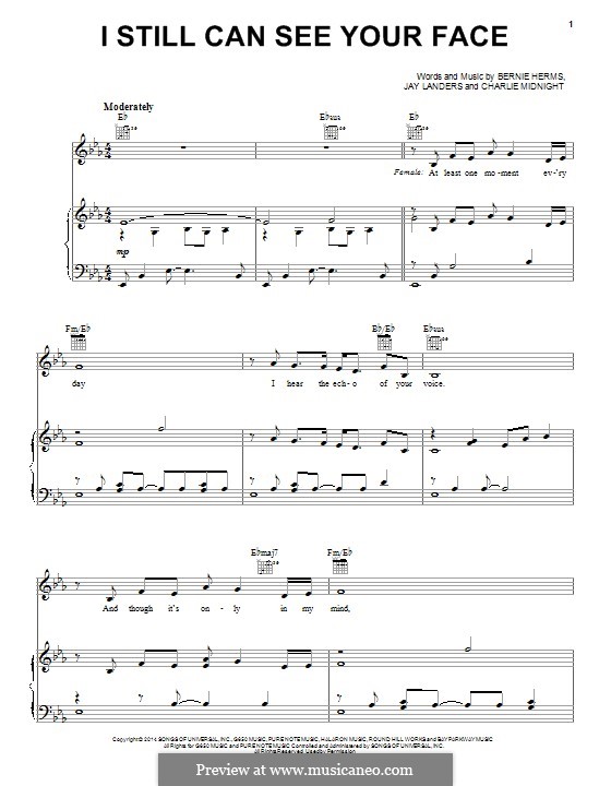 I Still Can See Your Face: Für Stimme und Klavier (oder Gitarre) by Bernie Herms, Charlie Midnight, Jay Landers