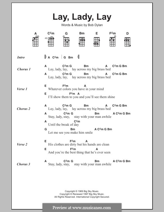 Lay Lady Lay: Für Ukulele by Bob Dylan