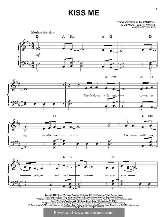 Kiss Me: Für Klavier by Ed Sheeran, Julie Frost, Justin Franks