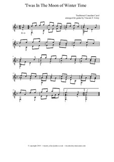 The Huron Carol: For classical guitar by folklore
