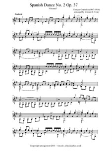 Zwei Spanische Tänze, Op.37: Dance No.2. Arranged for classical guitar by Enrique Granados