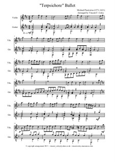 Terpsichore: Ballet, for violin and guitar by Michael Praetorius