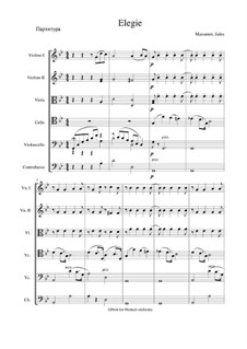 Dix pièces de genre, Op.10: No.5 Mélodie (Élégie), for string orchestra by Jules Massenet
