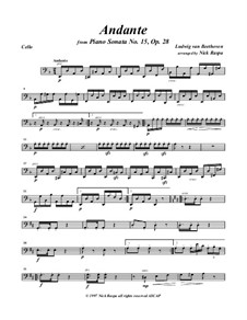 Sonate für Klavier Nr.15 'Pastorale', Op.28: Andante, arranged for string orchestra – cello part by Ludwig van Beethoven