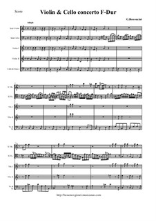 Concerto for Violin, Cello and Strings in F Major: Score and all parts by Giovanni Battista Bononcini