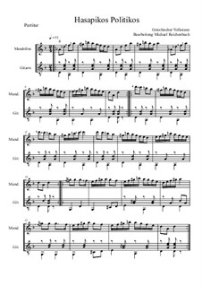 Hasapikos Politikos: Für Violine (oder Mandoline) und Gitarre (schnell) by folklore