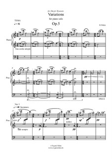 Variations for piano solo, Op.5: Variations for piano solo by Evgeni Orkin