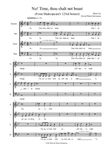 No Time thou shalt not boast: SATB choral version by David W Solomons