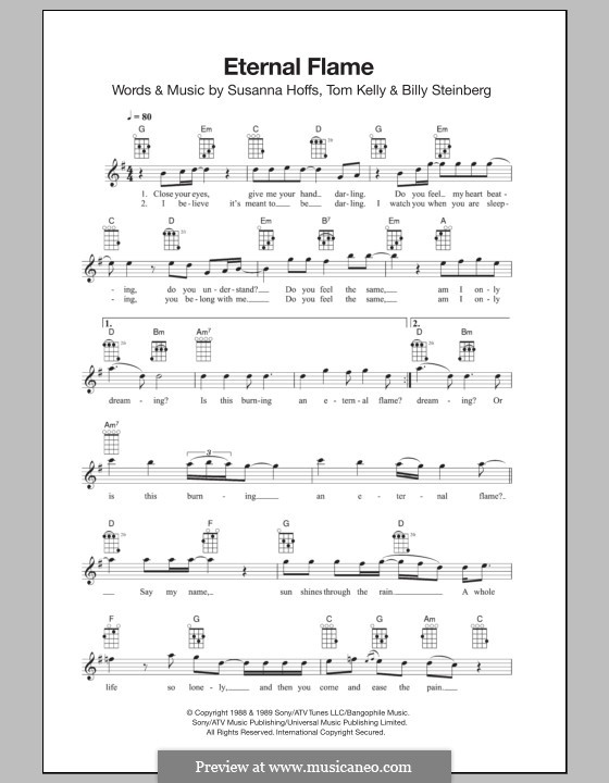 Eternal Flame: Für Ukulele by Billy Steinberg, Susanna Hoffs, Tom Kelly