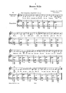 Meeres Stille, D.216 Op.3 No.2: Für tiefe Stimme und Klavier by Franz Schubert