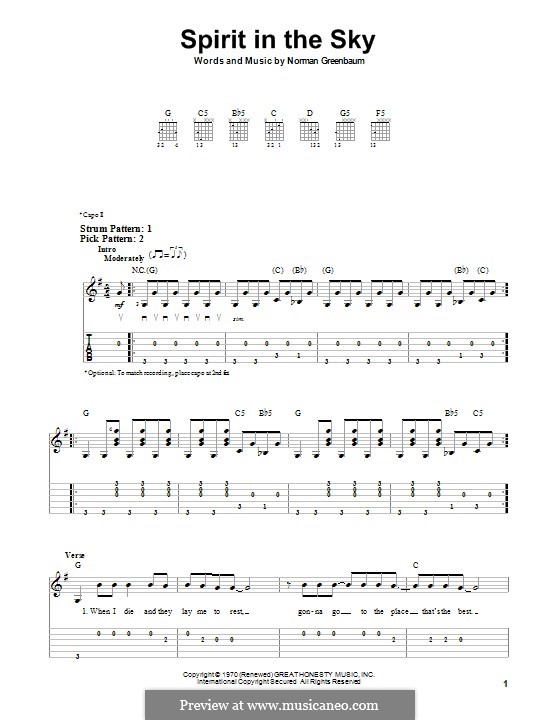 Spirit in the Sky: Für Gitarre mit Tab by Norman Greenbaum