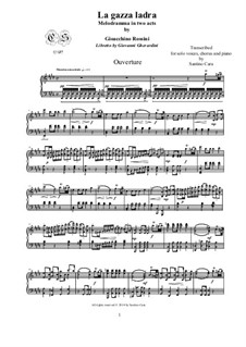 Die diebische Elster: Overture, for solo piano, CSGR1 by Gioacchino Rossini