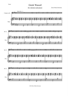 Greek Wassail: Für Klarinette und Klavier by David W Solomons