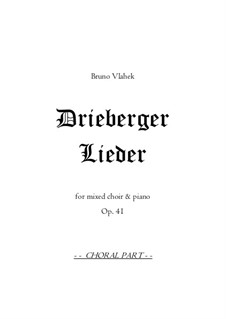Drieberger Lieder, Op.41: Choral part by Bruno Vlahek