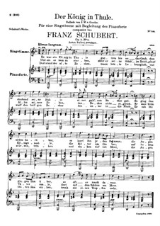 Der König in Thule, D.367 Op.5 No.5: Für hohe Stimme und Klavier by Franz Schubert