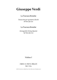 Libiamo ne'lieti calici (Brindisi): For string quartet – set of parts by Giuseppe Verdi