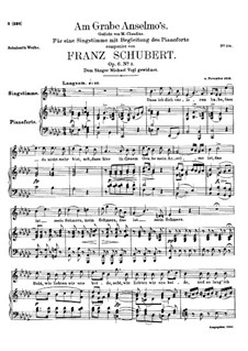 Am Grabe Anselmos, D.504 Op.6 No.3: Für hohe Stimme und Klavier by Franz Schubert
