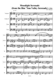Moonlight Serenade: For string quartet – score, Ор.27 No.3 by Glenn Miller