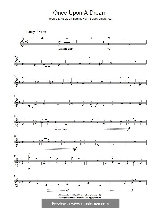 Once Upon A Dream (from Sleeping Beauty): Für Violine by Jack Lawrence, Sammy Fain