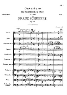 Ouvertüre für Orchestra im italienischer Stil in C-Dur, D.591 Op.170: Vollpartitur by Franz Schubert